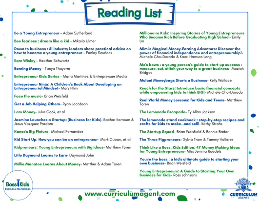 Boss Kids Reading List [curated by Curriculum Agents]